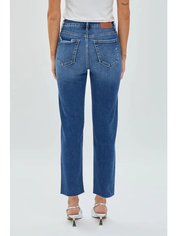 Tracey Button Fly Straight Leg Jeans