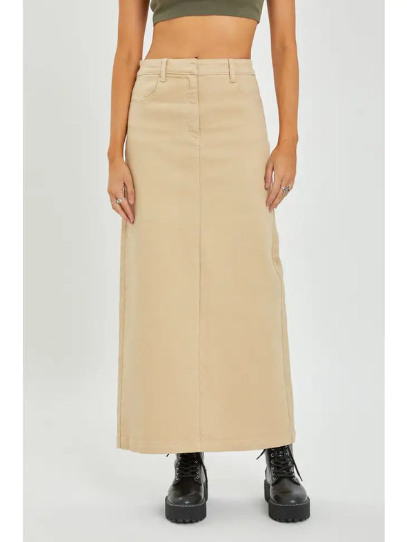 Mid Waisted Maxi Column Skirt
