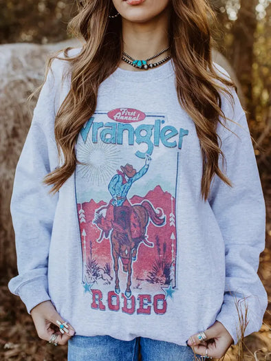 Western Cowgirl Fleece Crewneck Sweatshirt