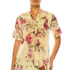 Vintage Floral Tunic W/Pin Tucks & Roll Up Sleeves