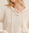Sophia Lace Up V-Neck Sweater