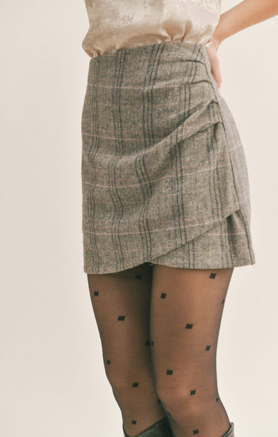 League Of Her Own Herringbone Mini Skirt