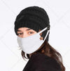 Ribbed Knit Fall/Winter Face Mask with Filter Insert