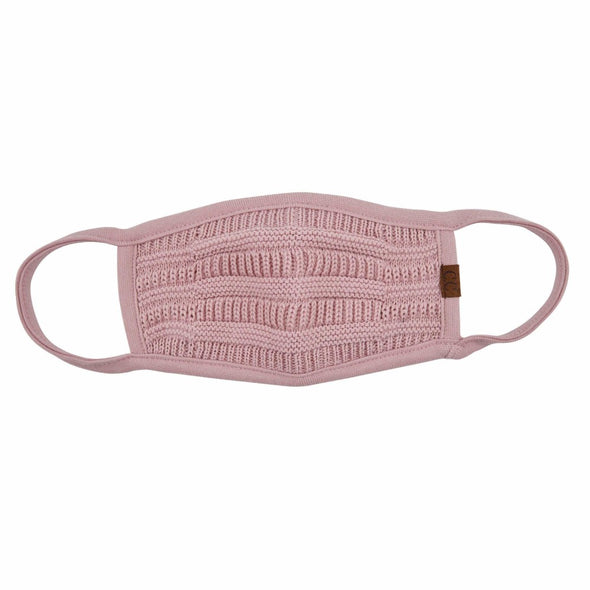 Ribbed Knit Fall/Winter Face Mask with Filter Insert