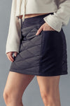 Diamond Quilted Detail Mini Skirt