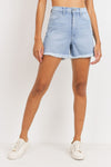 Hi Rise Frayed Hem Shorts